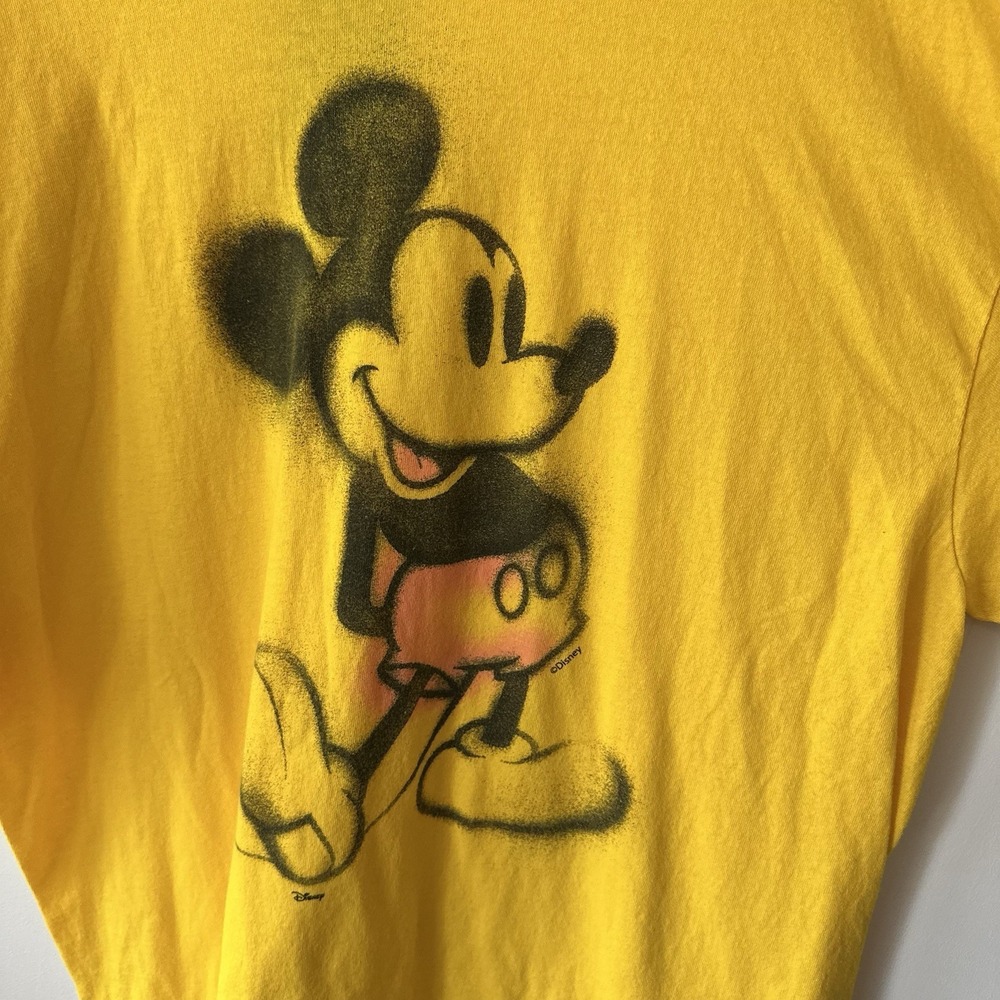 Junk Food Mickey Mouse Graphic Tee Yellow Oversized Disney Vintage Style XL NWT - Picture 3 of 8